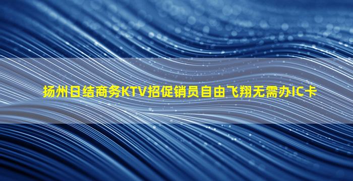 扬州日结商务KTV招促销员自由飞翔无需办IC卡